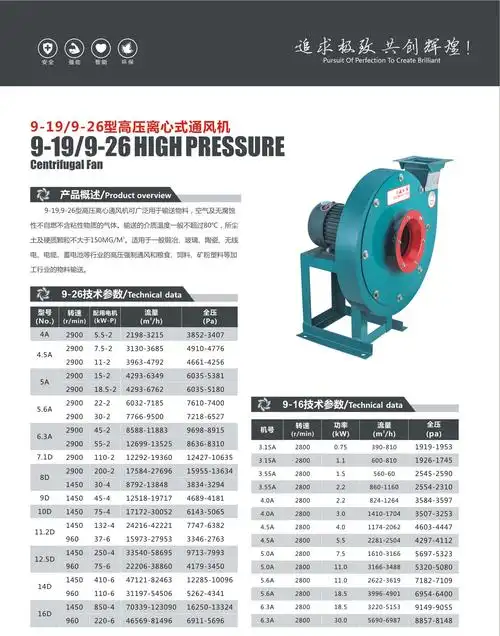 9-19,9-26型高压离心式通风机