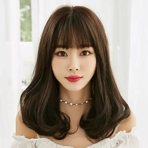 假发女自然逼真内扣蓬松卷发大波浪化纤假发头套冷棕色45cm