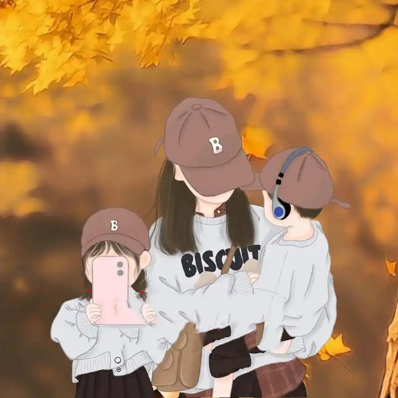 亲子头像(儿女双全)