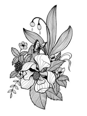 点线面构成的树叶简笔画