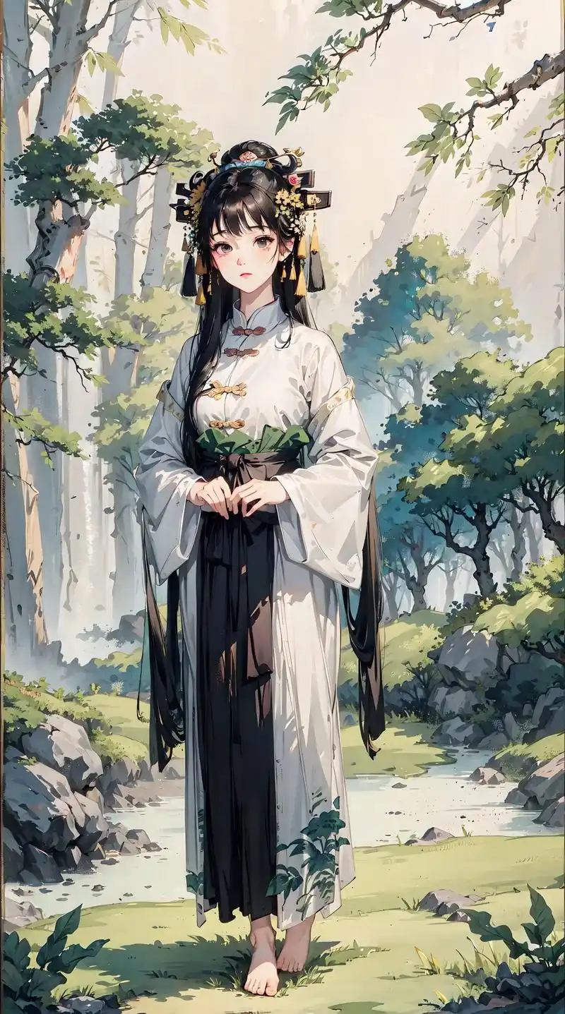 神女—出游.祝大家劳动节快乐～ #古风 #ai绘画 #汉服  - 抖音