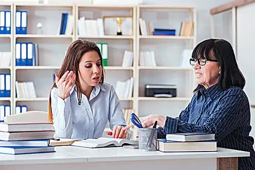 年轻,学生,教师,辅导,授课