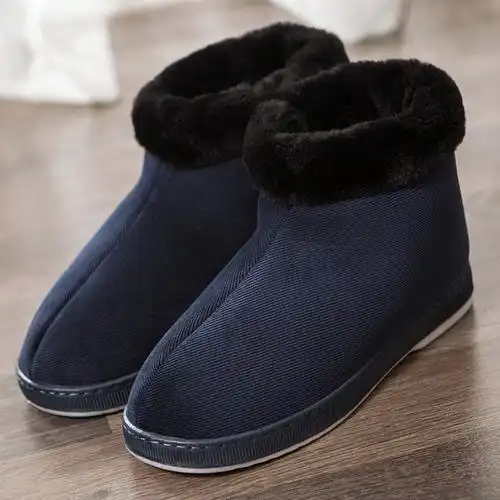 中老年人老式棉鞋加厚保暖防滑室内外穿高包跟棉拖鞋居家棉拖