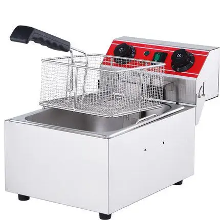 魅厨单缸电炸炉商用油炸锅加厚10l定时炸锅炸鸡排薯条薯塔油炸机