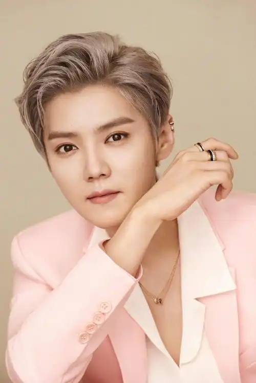 鹿晗粉色西装##鹿晗