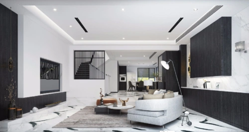 160㎡现代简约别墅豪宅装修案例_效果图_土巴兔装修网