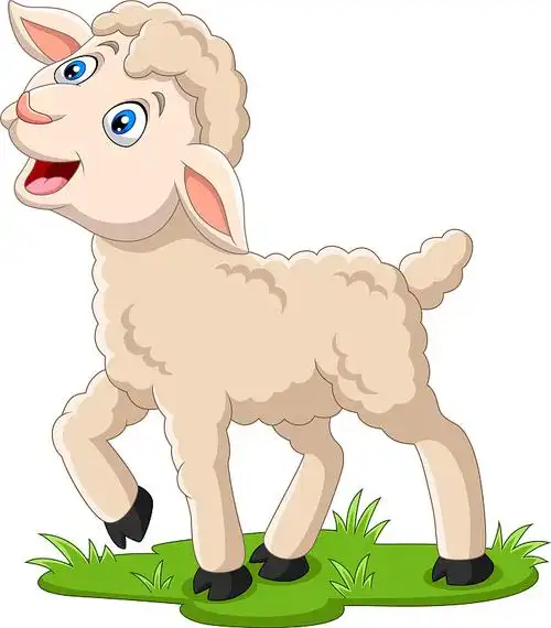 卡通搞笑山羊孤立在白色的背景