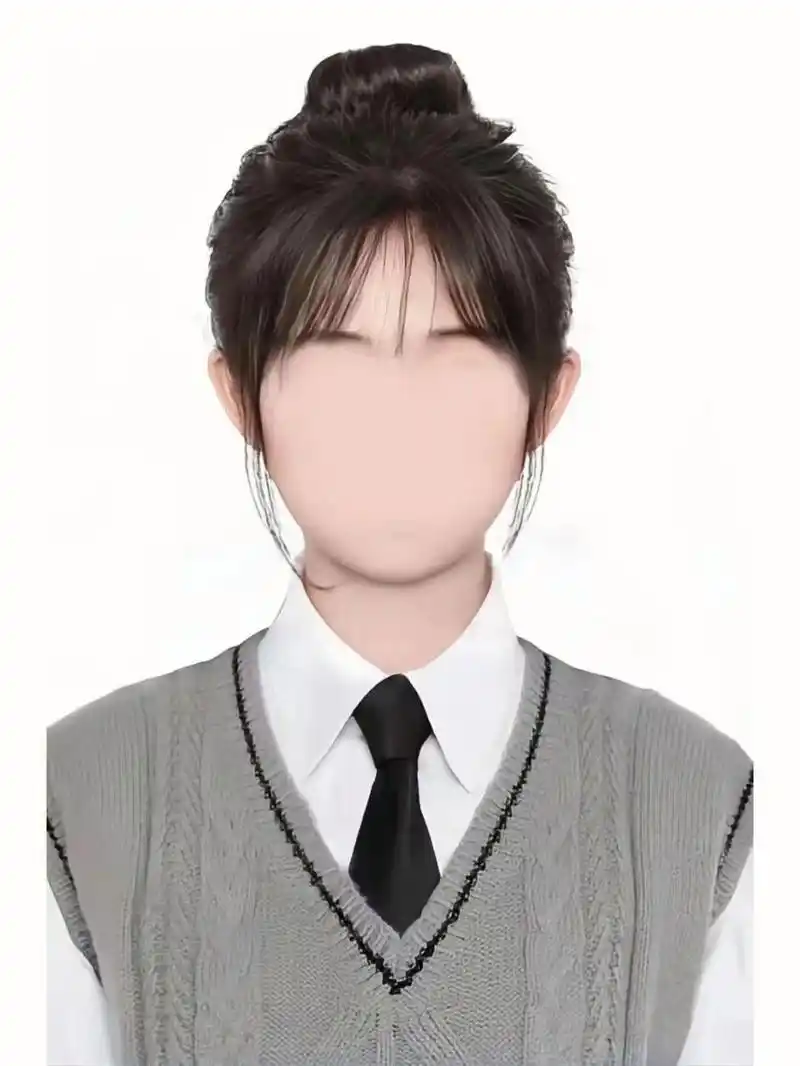 超火丸子头证件照模板! 全天在线可帮修