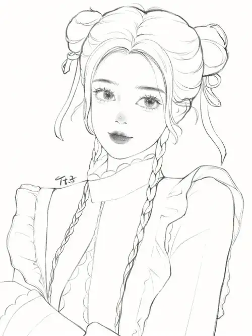 女生线稿头像