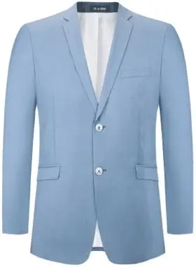 eve依文纯羊毛浅蓝色高端感男西服