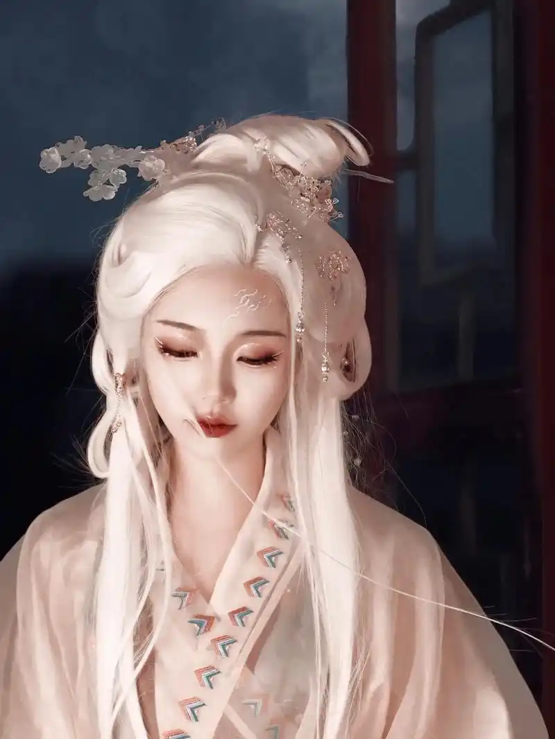 "我向神明许愿,从此永不相见"白发造型爱了爱了,绝美@怀里猫 - 抖音