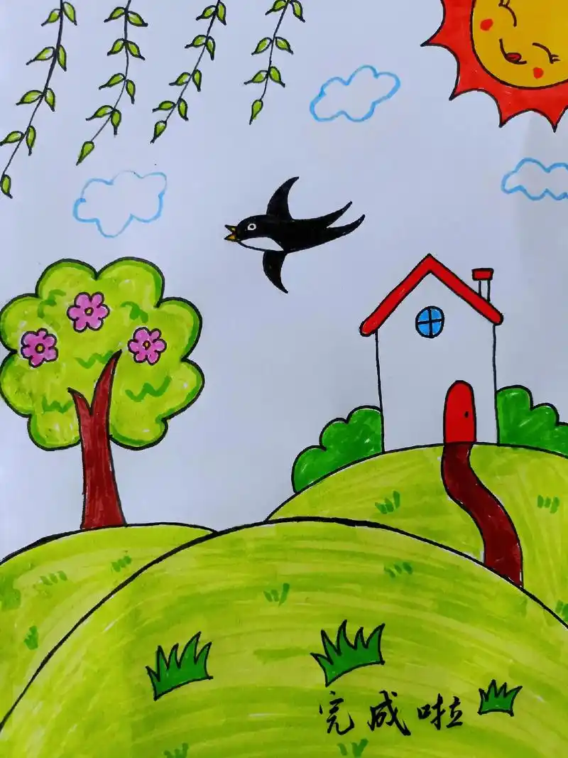 简笔画 #亲子简笔画 #春天 #儿童简笔画 #一学就会的简笔画