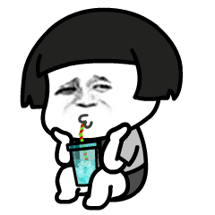 蘑菇头喝饮料 gif 动图_gif_蘑菇头_动图_饮料表情