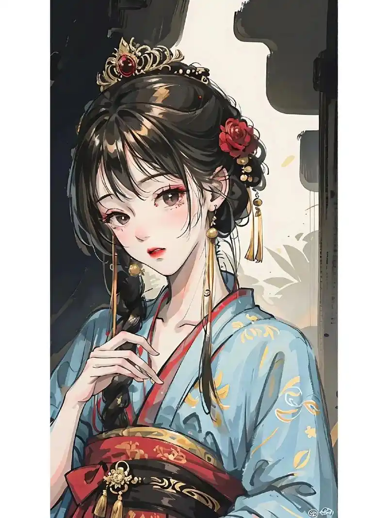 古风动漫美少女.#国风古韵 #抖音图文来了 #绘画 需要素材 - 抖音