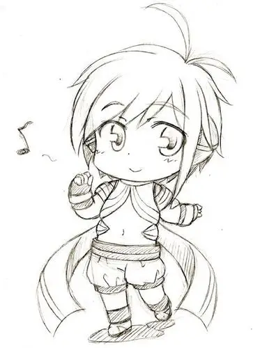 卡通q版 速写 草图 黑白画 铅笔画