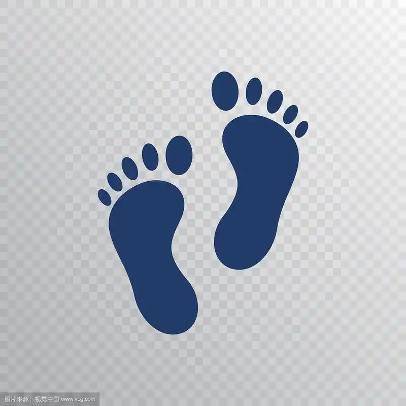 脚印图标在平式脚步骤孤立
