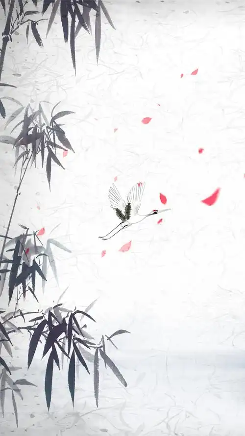 中国风竹叶psd分层h5背景素材