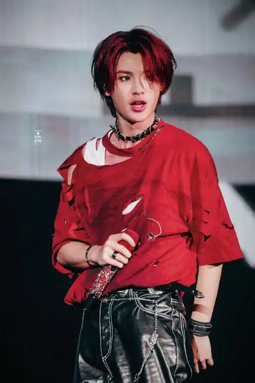 黄明昊演唱会红发饭拍