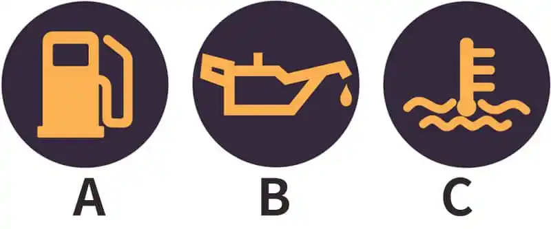 场车仪表中的水温指示灯主要显示发动机内冷却液的温度,一般用符号