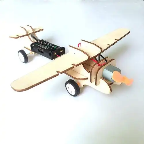 diy单螺旋桨飞机 科学小制作小学生手工科技小制作小发明科普玩具