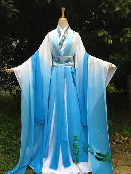 古装cos服浅蓝色渐变古装慕言cos渐变淘宝网
