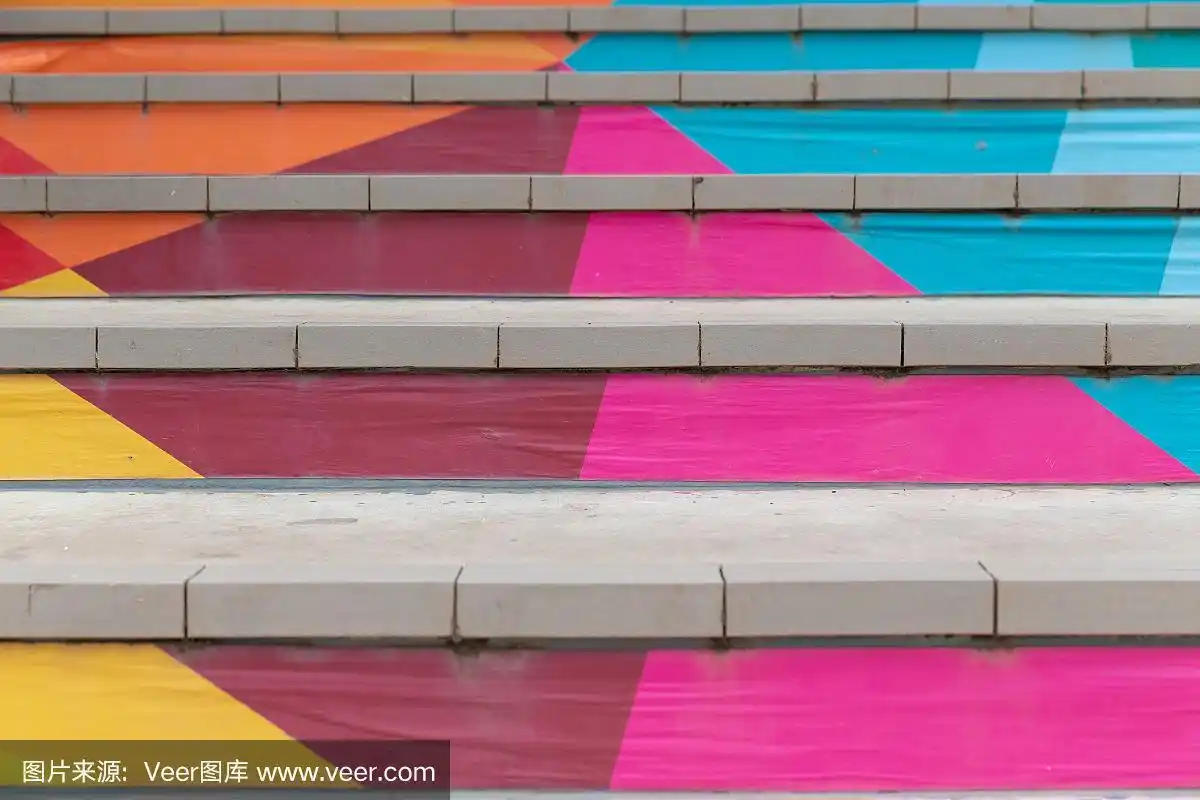 涂料,多色的,台阶,抽象,楼梯