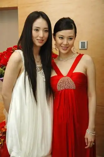 董璇关悦孕期写真合影 葡萄紫发色带出别样风韵