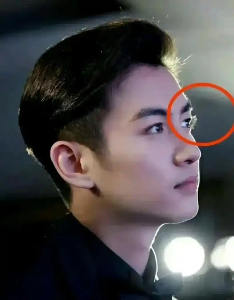 放大后的照片惊讶地发现,陈晓的睫毛真的很长.