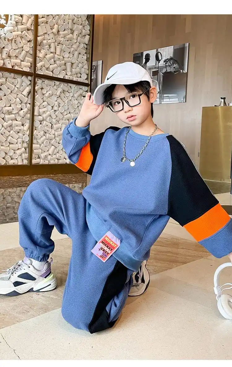 运动休闲卫衣裤子小男孩二件套秋冬季帅气小学生中大童衣服潮冬季新品