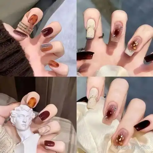 秋冬季节,美甲除了要美观大方,还要能够显白,特别适合黄黑皮肤的女生.