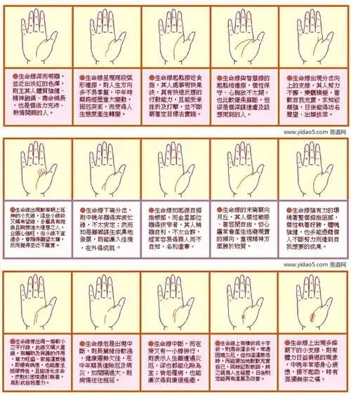 手相怎么看:生命线图解