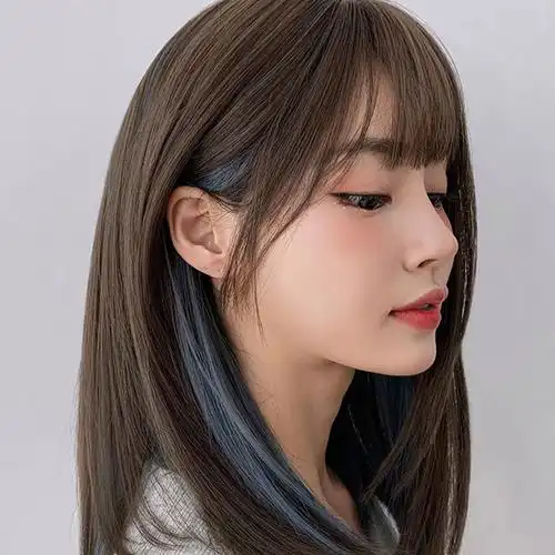 年终促销 彩色假发片女长直发挑染彩色小耳发彩色假发条发束挂耳染烫