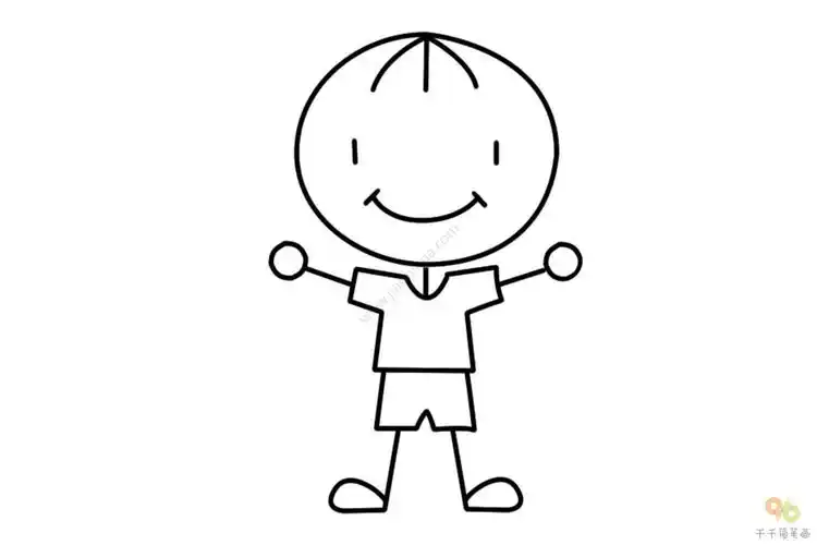 光头小男孩简笔画