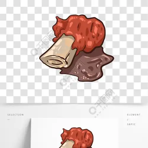大骨头炖肉插画免抠