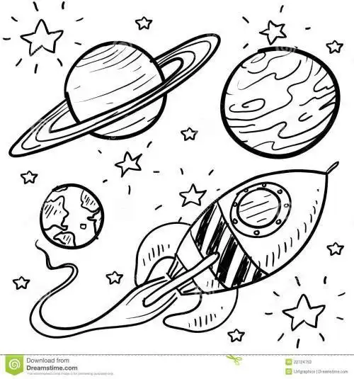 星球轨道简笔画