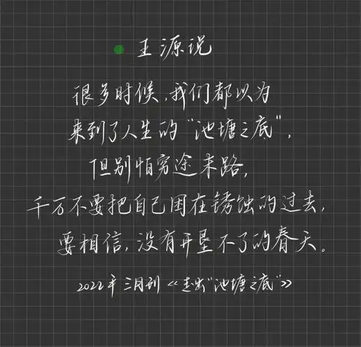71作文素材王源的文字好像能治我内耗