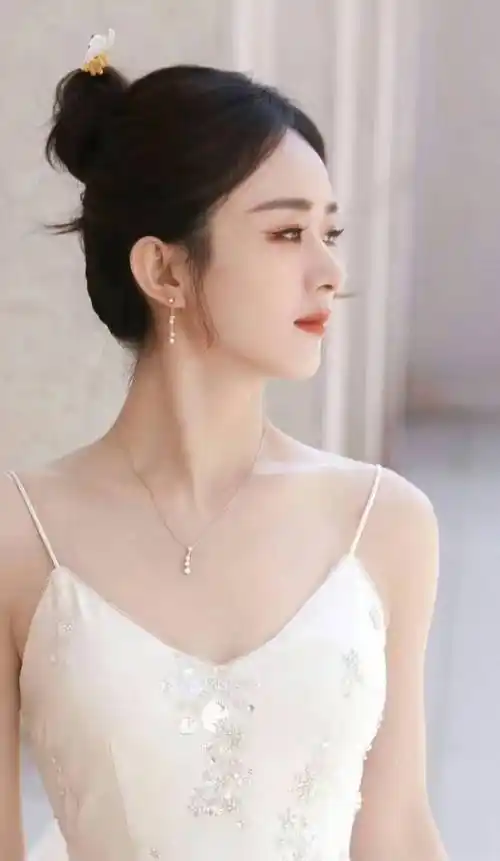 赵丽颖发夹侧脸的美感令人赞叹.