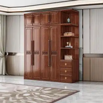 宜家官方旗舰店衣柜胡桃木实木衣柜收纳多层大衣橱家用卧室经济型储