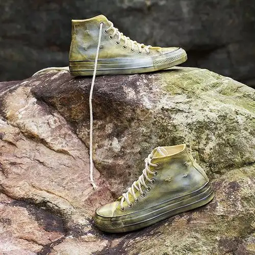 怀旧时光破洞做旧帆布鞋|手工艺|其他手工艺|山野先