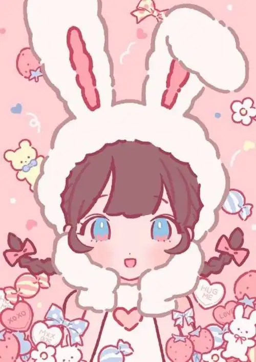 头像.卡通.可爱.粉红色.女生.哒哒哒