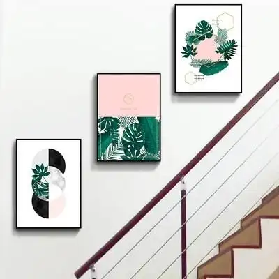 上楼梯口装饰墙面画过道