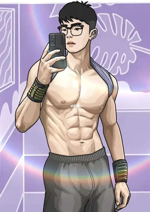 今天画小哥哥是@天地無甪#介绍一个小哥哥  #procreate  #插画  #腹肌