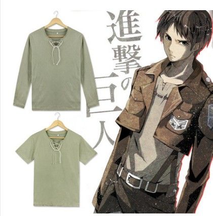 进击的巨人夏季常服艾伦衣服体恤衫t血动漫cos服男艾伦耶格尔cos