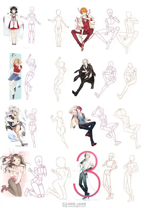 作业:动漫人体绘画学习之日式漫画人体比例画法与训练 - 屹耳 - 轻微