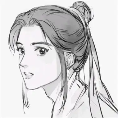 二次元男古风简笔画