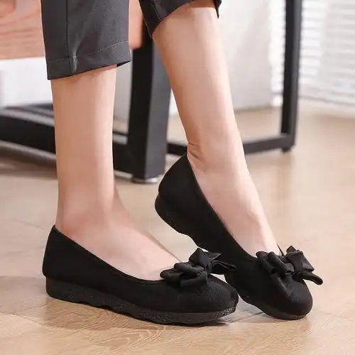 枫述老北京布鞋女平底黑色软底舒适防滑官方春秋豆豆工作单鞋子视频