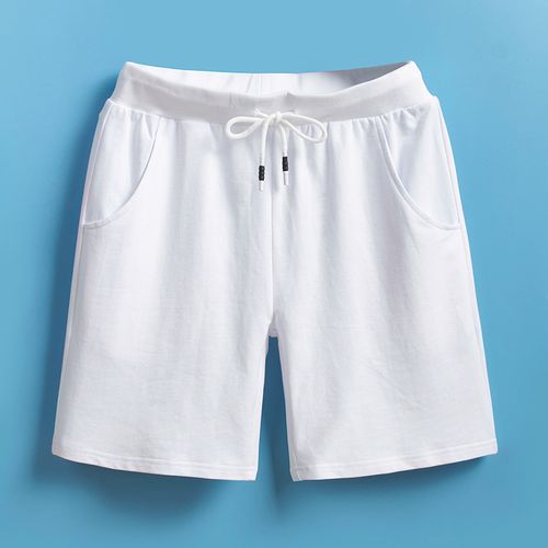 夏季男士休闲裤纯棉宽松运动裤短裤百搭沙滩裤大裤衩白色五分裤子