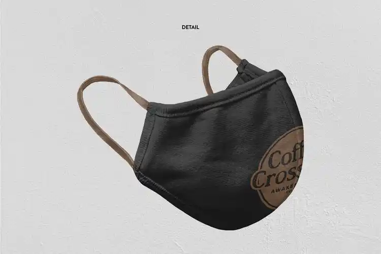 5款防护面罩棉线口罩印花图案设计展示样机 mask mockup