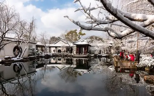冬日古典园林唯美雪后风光高清壁纸