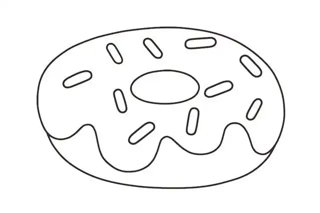 甜甜圈简笔画彩色可爱_甜甜圈简笔画画法步骤图片